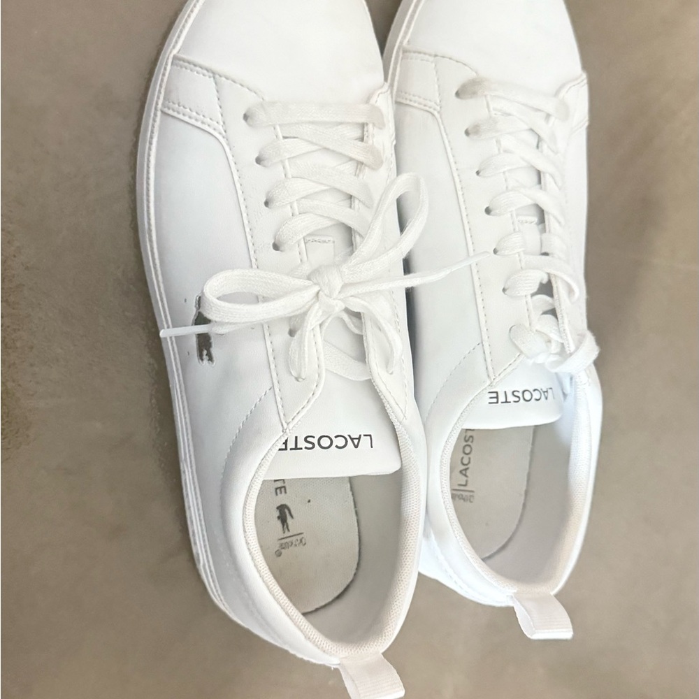 Lacoste White Low-Top Leather Sneakers
